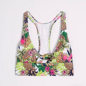 NWT Modcloth The Annika Crop Bikini Top in Green Pineapple Floral